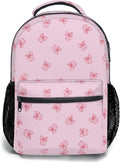 Kids Backpack for Girl Cute Pink Butterfly School Backpack Lightweight Bookbag with Front Zipper Pocket &amp Side Mesh Bottle Holder Large Capacity Student Backpack for Elementary Middle School