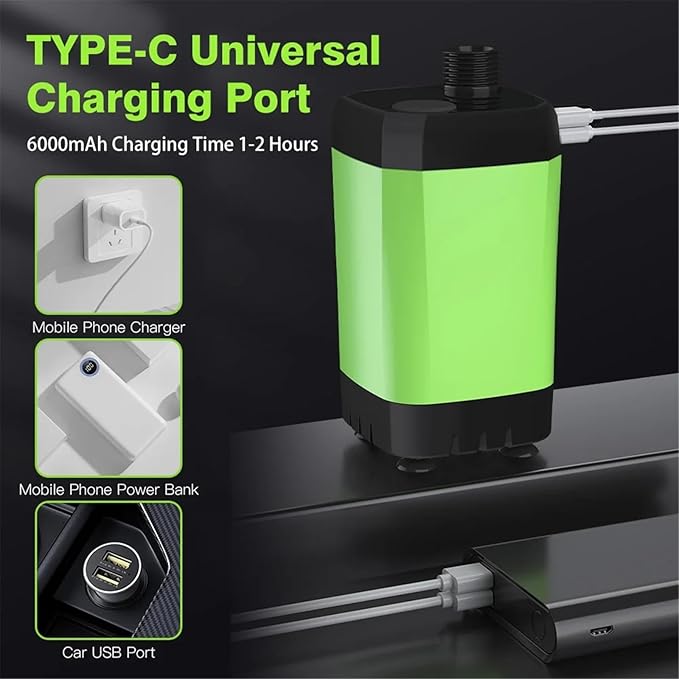Portable Camping Shower Pump for Traveling: Water Pump with 6000mA Rechargeable Battery &amp Bucket for Family Camping Trip