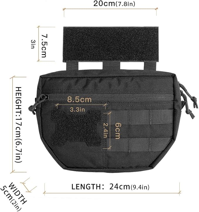EXCELLENT ELITE SPANKER Tactical Drop Dump Pouch Molle Tool Pouch with Hook &amp Loop Carrying Kit Bag for Tactical Vest Chest Rig