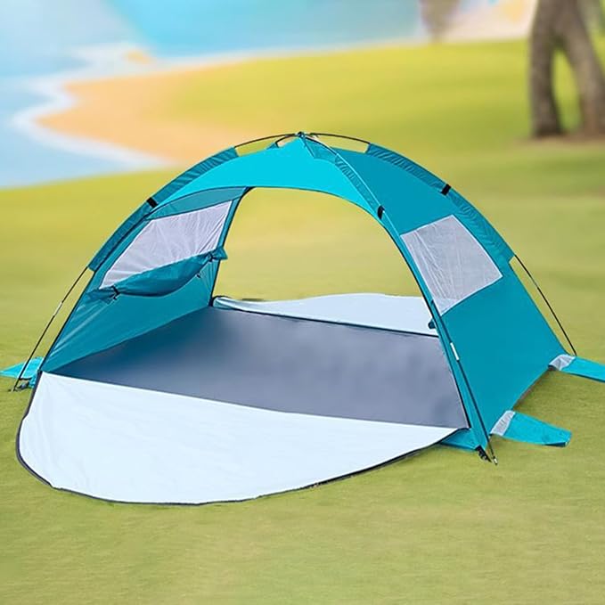 Sun Shade for Beach | UPF50+ Foldable Tent Canopy - Outdoor Sun Shelter | for Picnic Camping Beach Backyard Outdoor Backpacking Travel Patio