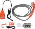 Portable Shower USB Rechargeable Outdoor Shower with 2200MAH Lithium Battery and 2.5L Min Flow Rate for Camping Hiking Traveling Pet Cleaning Car Washing