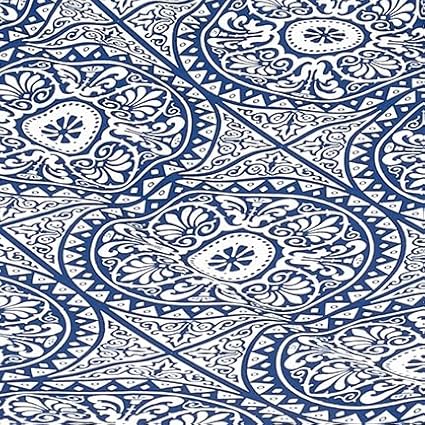 Fab Habitat Farmhouse Recycled Polyester Hammock - Spanish Tile - Blue - Indoor/Outdoor Quick Dry 2 Person 460 lbs Capacity - Patio Poolside Backyard Garden Beach Balcony - 12-14 ft Adjustable
