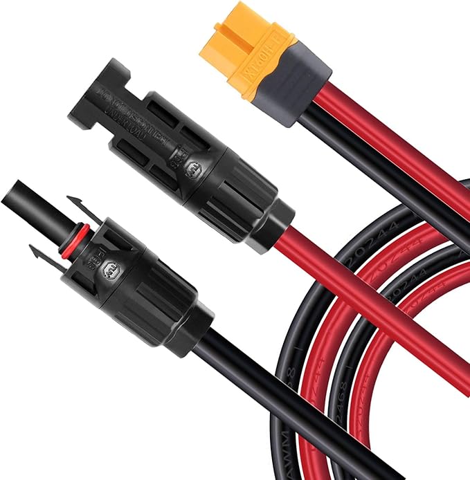XT60 Adapter Extension CableXT60 to Solar Connector 12AWG Solar Panel Connector Cable Compatible with Bluetti Ecoflow River Delta Series Power Station Solar Panel (12AWG)/50FT