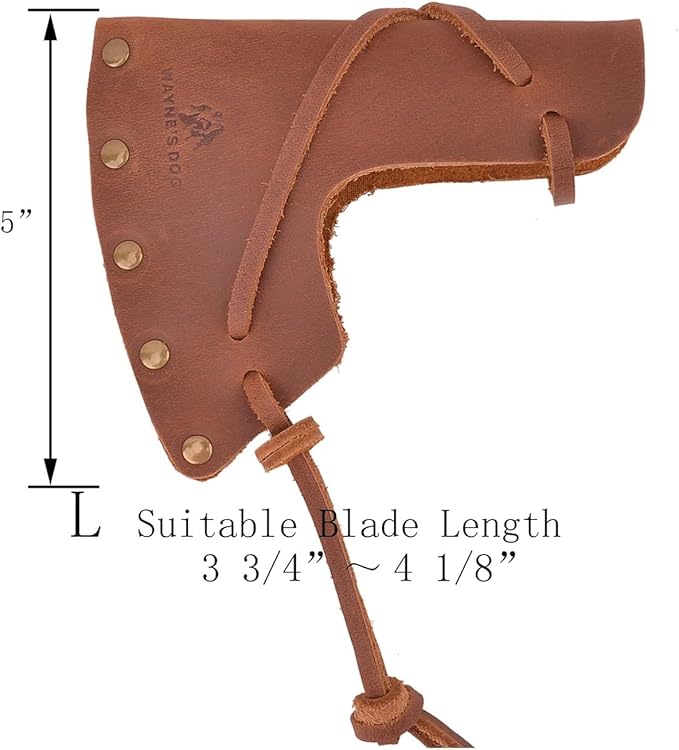 Hatchet Sheath Leather Camping Holder Hatchet Blade Protection Cover Sheath Sleeve(Brown (L))