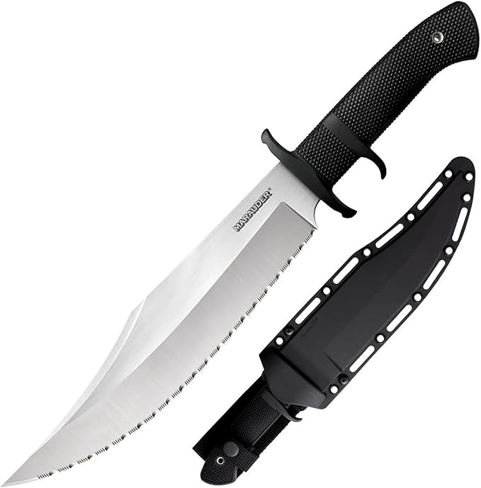 COLD STEEL Marauder 9 Japanese AUS8A Clip Point Blade 5.125 Kray-Ex Handle Tactical Outdoor Hunting Fixed Blade Knife w/Secure-Ex Sheath