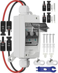 Solar Disconnect Switch 32A DC1000V Circuit Breaker 2P with PV Connector and IP65 Small Breaker Box and Wall Hooks for Outdoor PV Stystem Battery PV Array MCB