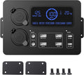 fangzi Mini Power BoxMini Power Box 12V 100W LCD Display Power Box with LED Lights USB-C &amp QC3.0 Ports Portable Control Hub for RVs SUVs Boats Yachts Cars