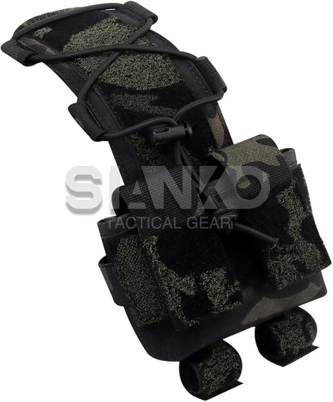 Tactical Battery Pouch Helmet Battery Pack Case Storage/Counterweight Bag Removable Elastic Pouch For FAST/MICH MK/AF Helmet (Multicam/Black)