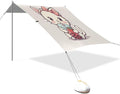 Bow Cat Drinking Milk Tea Beach Tent Sun Shelter Set UPF50+ UV Protection 10.5 x 9.19 FT Camping Shade Canopy with Sandbags Sand Anchors Carrying Bag and Others