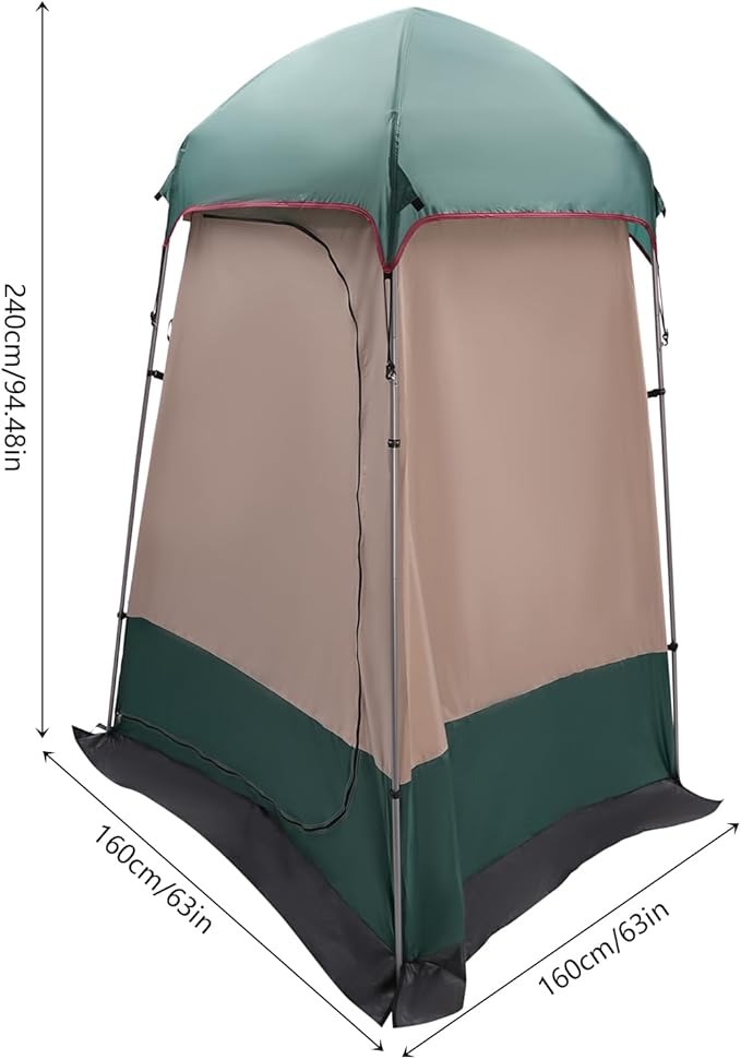 Outdoor Shower Tent Camping Privacy Shelter-Dressing Changing Room-Portable Toilet Tent for Camping Hiking Beach Toilet Shower Bathroom Green/Coffee Color