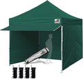 Eurmax USA 10x10 Pop Up CanopyCommercial Tent with Patented No-Tip Rolling Bag24sqft Extension Awning &amp 4 Zippered Removable WallsUV &amp Water ResistantHeavy Duty Instant Shelter GazeboFore