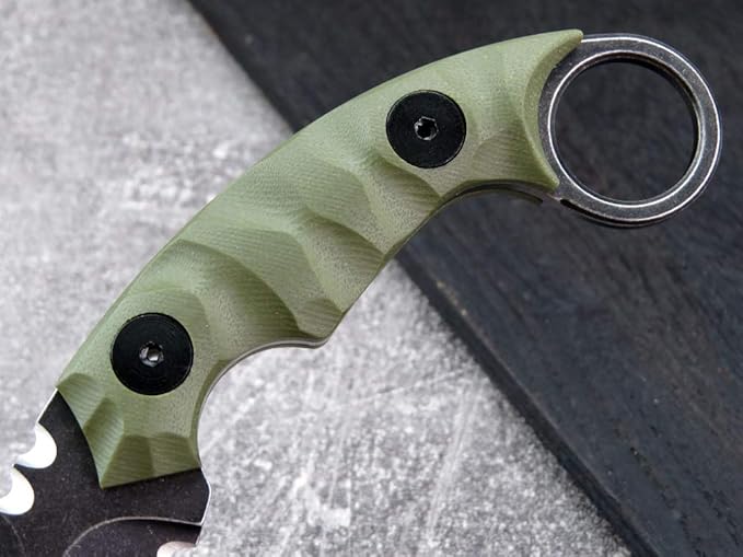 Ccanku C1691 Fixed Blade Knife D2 Steel G10 Handle 4 InchesOutdoor Survival Claw Teeth KnifeCamping EDC Tools Kydex Sheaths … …