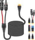 6-in-1 Solar Panel Connector Cable Kit 14AWG Heavy-Duty Weatherproof Extension Multi Output DC5521/7909/8020/XT60 for Portable Power Station RV Camping Generator(32FT)