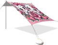 Cats with Pink Bows Beach Tent Sun Shelter Set UPF50+ UV Protection 10.5 x 9.19 FT Camping Shade Canopy with Sandbags Sand Anchors Carrying Bag and Others