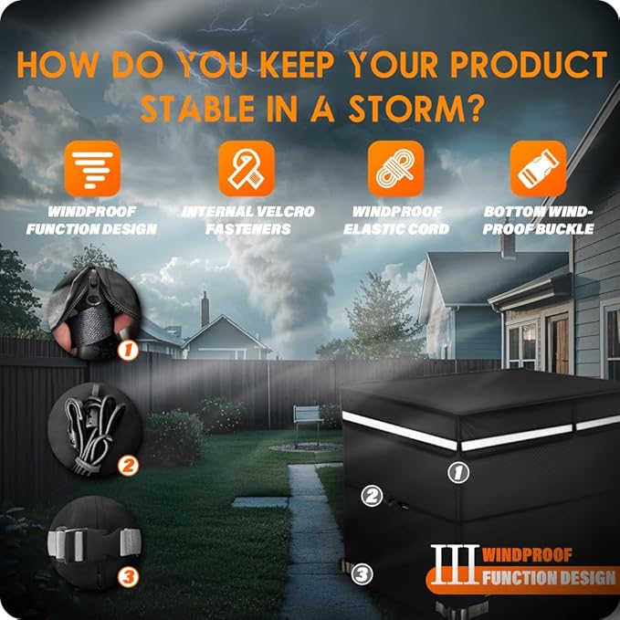 2025 Upgrade 900D+210D Heavy Duty Thicken Fabric. GUYISS Generator Cover 32x24x24 inch Generator Covers While Running Top Can Be Opened for Refueling. All-weather Generator Protective Cover.Black