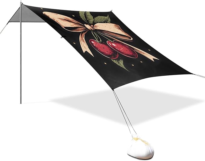 ALAZA Cherry Bow Beach Tent Sun Shelter Portable Canopy Sunshade for Outdoor Camping Picnics Backyard Fun 10x9 ft