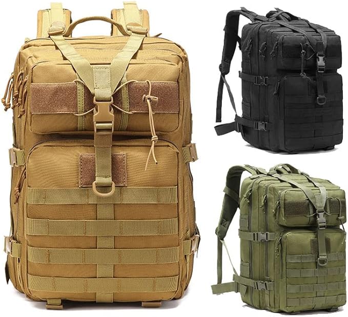 Outdoor Sports Pack Hiking Bag Rucksack Knapsack Combat Camouflage Tactical Backpack - Tan