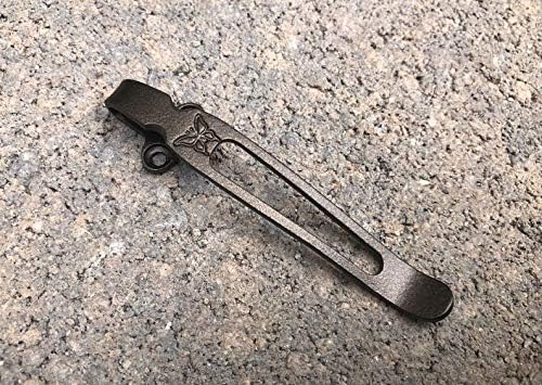 Dark Bronze Titanium Deep Carry Pocket Clip Made For Benchmade North Fork Grizzly Creek Crooked River and Griptilian Knife