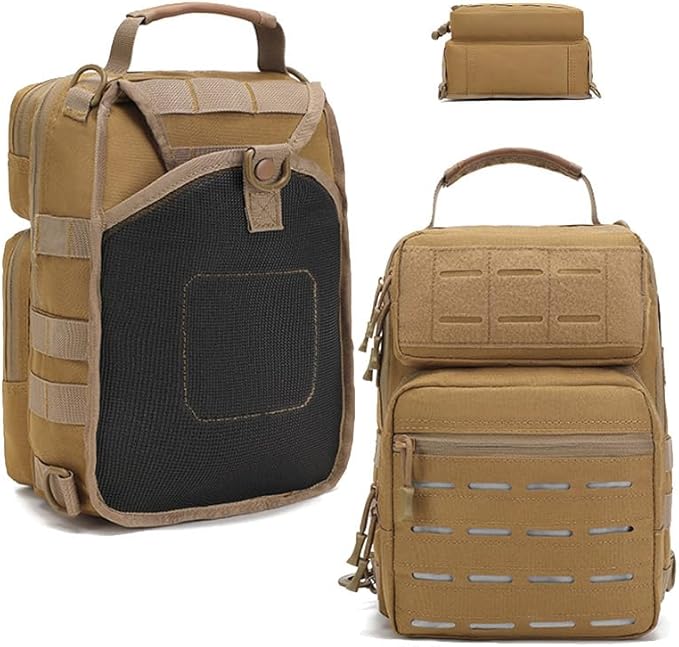 Outdoor Sports Hiking Sling Bag Shoulder Pack Camouflage Tactical Molle Chest Bag - Tan