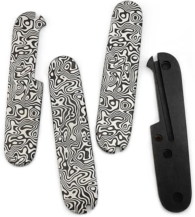 1 Pair Titanium Alloy Scales Fits for 91MM Handle Patch Blank DIY Replacement
