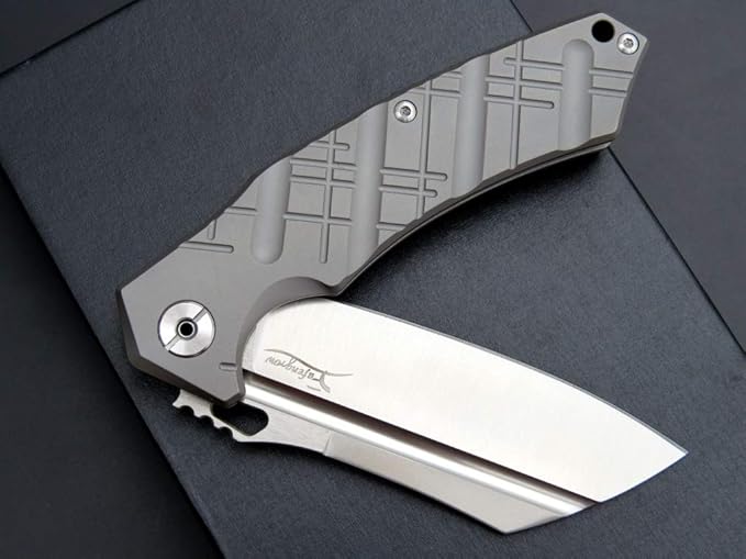 Eafengrow EF912 Folding Knife D2 Steel Blade and Titanium Alloy Handle Frame Lock Pocket Knife with Clip Multitool Knife for Outdoor SurvivalHiking Camping