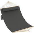 Hammocks 12 FT Double Quilted Fabric Hammock with Spreader Bar and Detachable Pillow 2 Person Hammock for Outdoor Patio Backyard Poolside 450lbs Weight Capacity