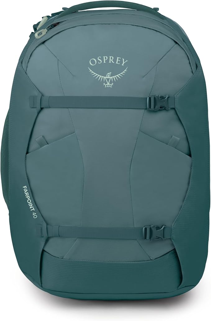 Osprey Farpoint 40L Men's Travel Backpack - Carry On Bag with Laptop Sleeve and Toiletry Pocket Cascade Blue/Torrent Blue