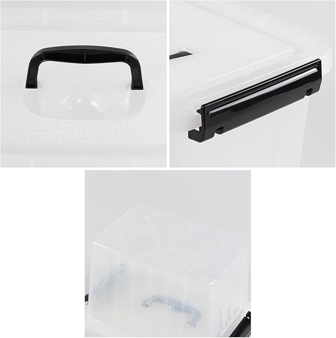 6.5 Quart Clear Storage Latch Box/Bins with Handle 4-Pack Plastic Container with Lid