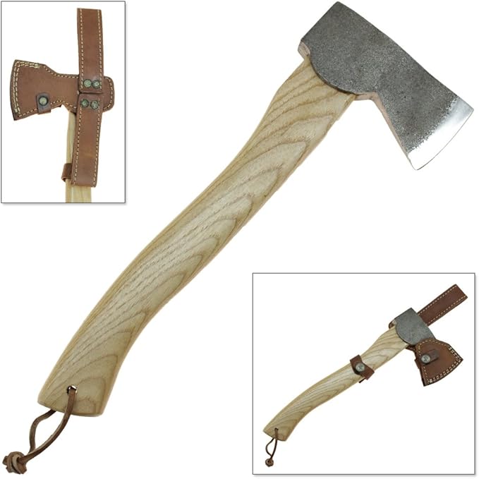 Norse Viking Axe Hatchet Camping &amp Hiking Leather Holster Sheath with Lanyard