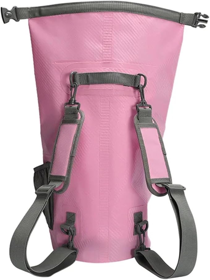 Waterproof Dry Bag 10L/20L Carbon Fiber Waterproof Dry Bag Hand-Held Bucket Bag Waterproof Bag Beach Drifting Swimming Bag Outdoor Backpack for SwimmingBoating(Deep Green-20L)