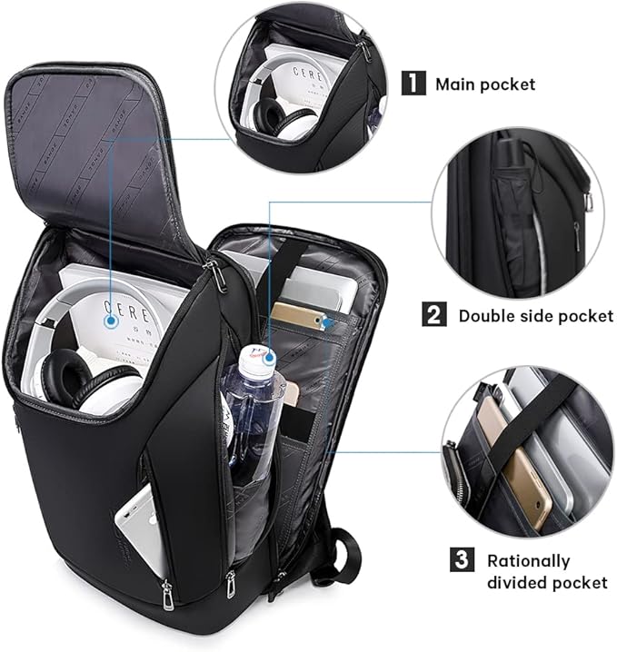 BANGE Business Smart Backpack Waterproof fit 15.6 Inch Laptop Backpack with USB Charging PortTravel Durable Backpack