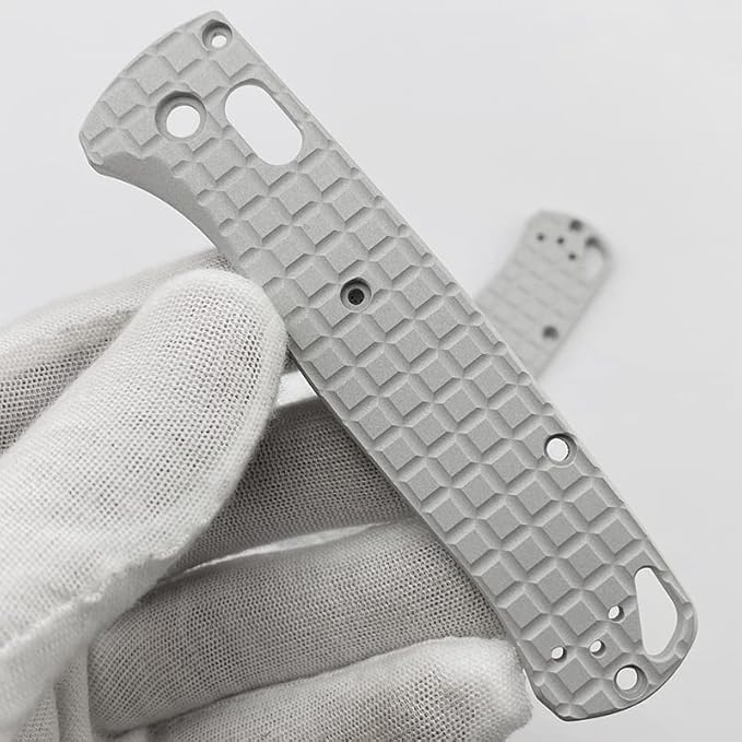 1 Pair Custom Aluminum Alloy Scales Fits for Bugout 535 Non Slip Handle Patch DIY Accessory(Gray)