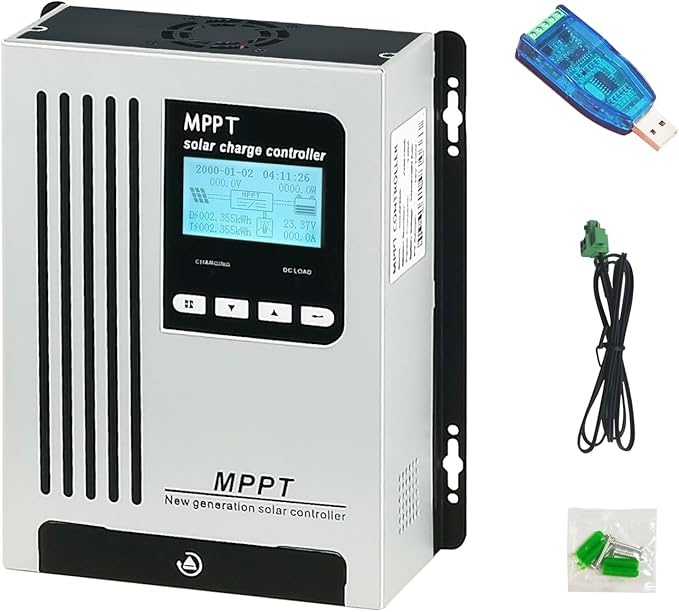 96V 65A MPPT Solar Charger 48V 60V 72V Auto Wake Up Dead Battery DC180V PV Input 6600W for Off Gird Solar System Sealed Gel AGM Flooded Lithium Battery