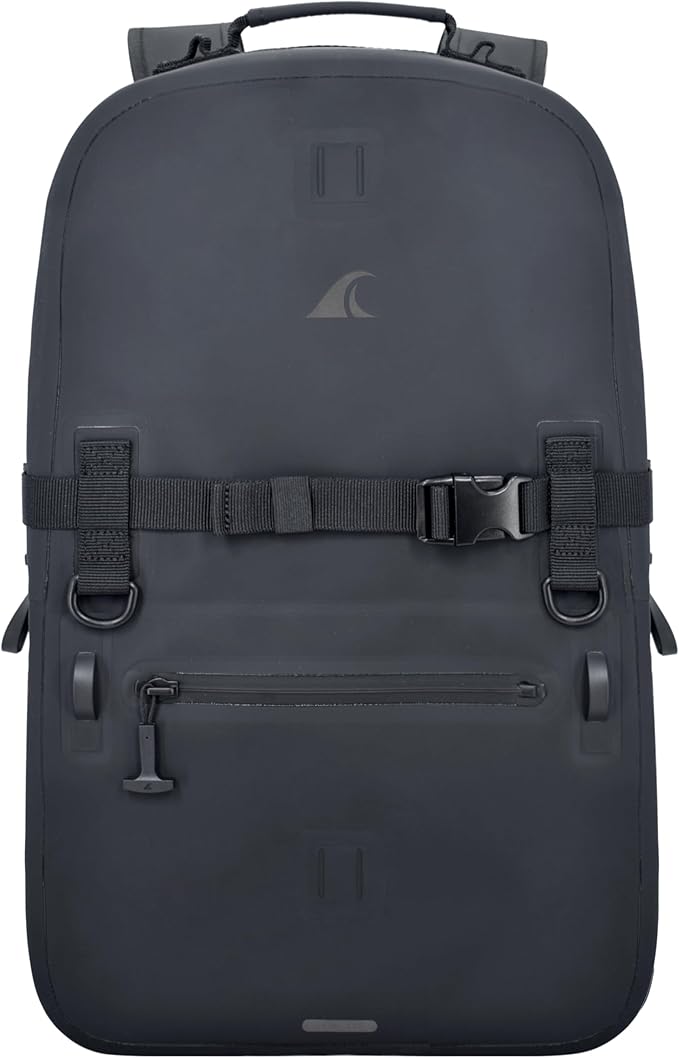 Breakwater Supply™ Fogland Waterproof IP68 Submersible Backpack | Laptop Sleeve &amp Airtight Zippers for Outdoors Travel Boating Kayaking Surfing Floating Dry Bag Unisex TPU (Stealth Black 2