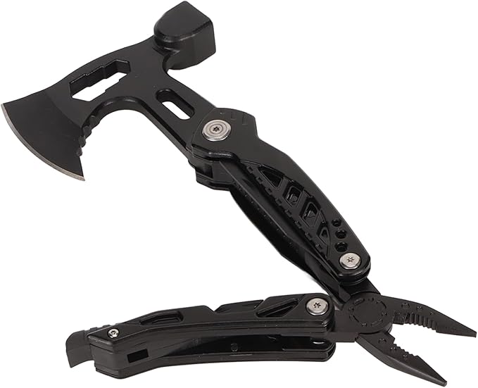 Multifunctional Hammer Axe Bottle Opener Compact Multifunctional Axe Portable Ergonomic Handle Labour-Saving with Whistle for Survival Hiking