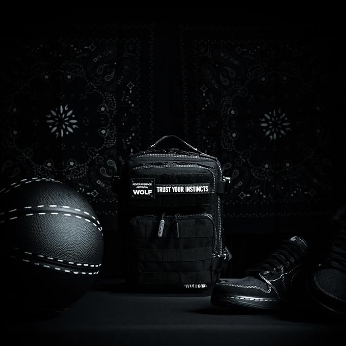 WOLFpak 9L Mini Tactical Backpack for Men &amp Women | Compact Small Everyday Carry Bag for Gym School Travel | Durable Water-Resistant Daypack with Molle System and Patch Panel (Black Phantom)