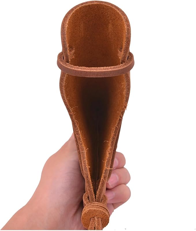 Hatchet Sheath Leather Camping Holder Hatchet Blade Protection Cover Sheath Sleeve(Brown (L))
