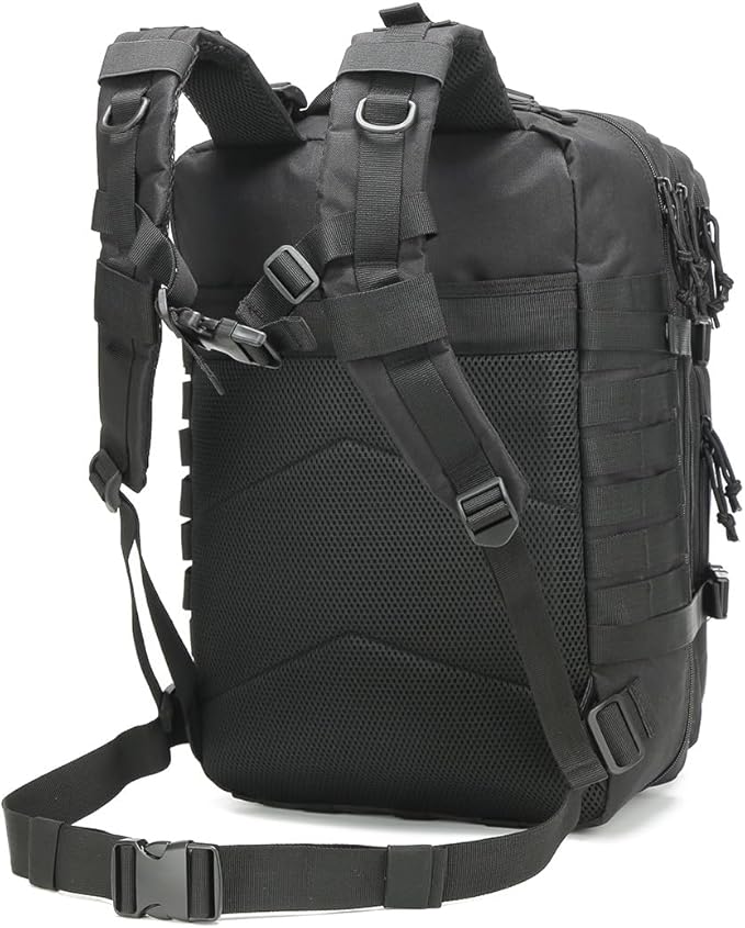 Tactical Backpack for Men Bug Out Bag Army Assault Pack Rucking Backpacks 45L MOLLE Military 3 Day Hiking Treeking Rucksack(Khaki-A)
