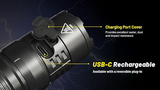 Nitecore P23i Tactical Flashlight 3000 Lumen USB-C Rechargeable Long Throw Super Bright with Lumentac Organizer