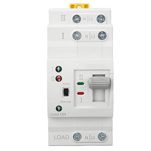 2P 63A Automatic Transfer Switch ATS Backup Generator Changeover Switch with Millisecond Power Switching for Household 110V Power Supply