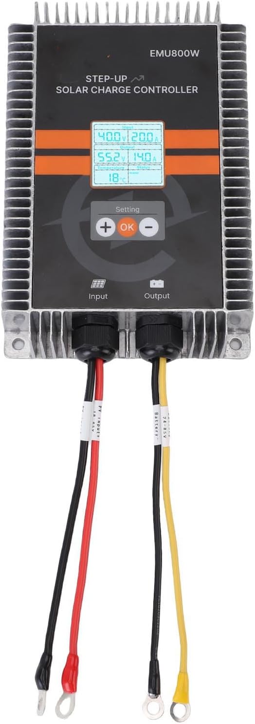 Solar Charge Controller 800W Boost MPPT Voltage LED Display Adjustable Waterproofing Solar Panel Regulator Multiple Protections Intelligent Photovoltaic Panel Regulator