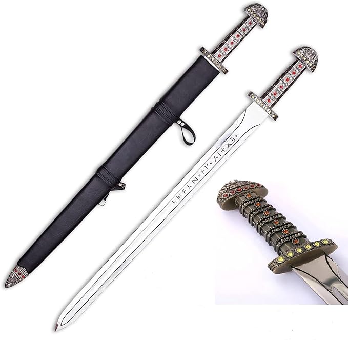 40 Inch Viking Sword of Ragnar Lothbrok - Viking Sword of Kings Ragnar Sword - Viking Sword Real Functional Sword - Real Viking Sword Viking Sword Real Weapon Handmade Valentine Gifts Tools