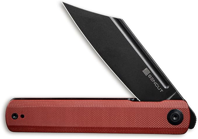 SENCUT Bronte Folding Pocket Knife with Front Flipper Opener 3.38 Inch Blade Burgundy G10 Handle SA08D