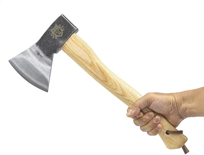 Plundie German Type Hatchet 1000 Traditional Ash Handle Natural x Silver 16.5 inches (42 cm)