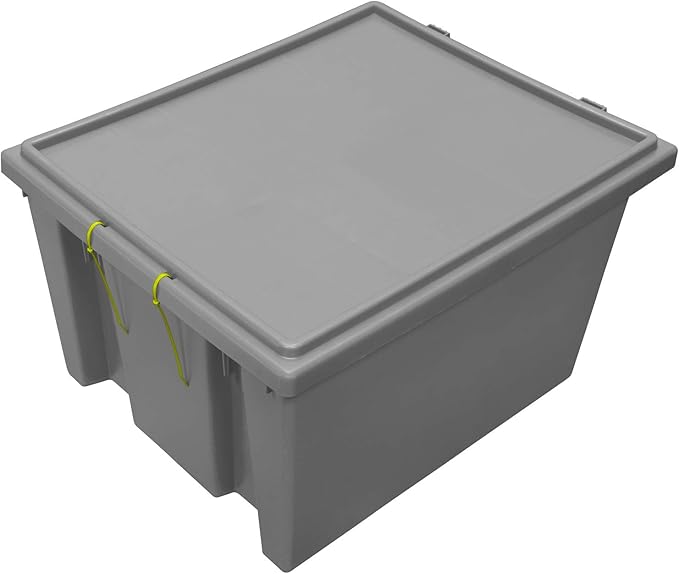 Akro-Mils 35231 Heavy Duty Plastic Lids for 35225 and 35230 Industrial Strength Nest and Stack Storage Bins and Totes for Storage Grey 3-Pack