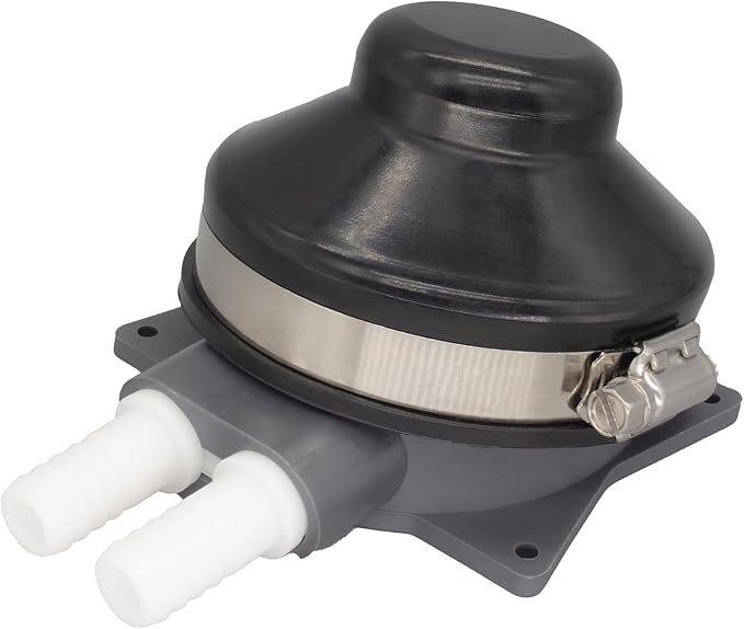 QuickMariner Manual Foot Pump Connects to 0.5 Inch Flexible Hose with 2.2 GPM Max Flow Rate Suitable for Marine Boat Galley RV Camping Black