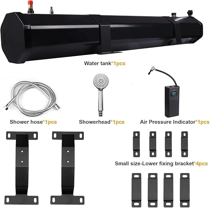 Camping Shower with Pump 18L/20L/30 Solar Shower Roof Rack Water Tank for Hiking Pet Cleaning Beach Vacations(18L)