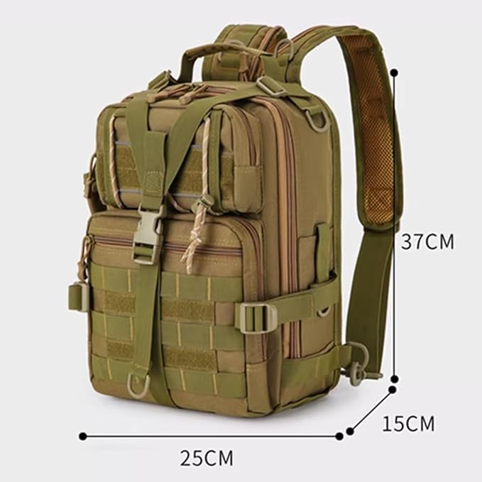 Versatile Tactical Travel Camping Backpack Outdoor Casual Lightweight Shoulders Bag Men Large Capacity Sports Chest Pack(Black)