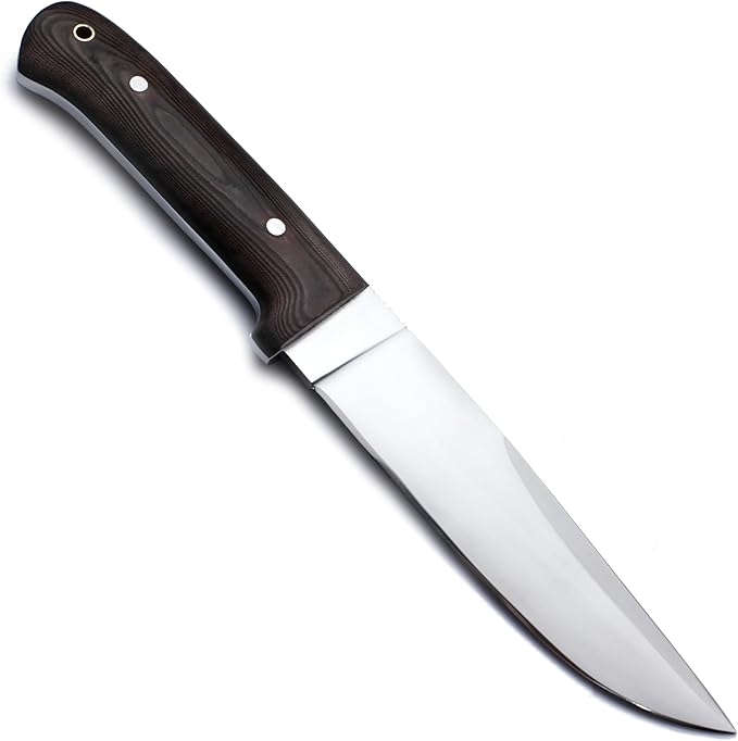 GCS Custom Handmade Brown Micarta Handle D2 Tool Steel Knives Buffalo Hide Sheath GCS 135