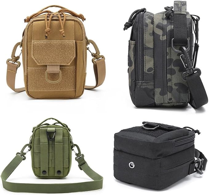 Outdoor Sports Gear Molle Assault Combat Hiking Pack Accessory Camouflage Kit Pouch Tactical Small Sling Bag- Tan